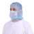 WOWFOND 一次性无纺布太空帽PP透气防护头套一体式太空帽  均码蓝色（不带口罩）内含200个 GY