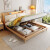 松闲北欧简约小户型双人床现代卧室高箱储物实木床（1.8米*2米）单床