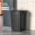 YYN商用无盖垃圾桶大容量厨房卫生桶超大方形餐饮大号加大20L 60L灰色正方形桶（送垃圾袋）