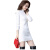 女士加绒加厚修身版的中长款毛衣女冬季韩版显瘦紧身半高领针织打底衫 白色 M
