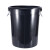 艾科堡 大号垃圾桶户外环卫商用厨房加厚大容量带盖圆形塑料桶 黑色无盖50L
