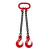 万尊 链条索具2吨0.5米2腿羊角钩锰钢链条吊钩吊具