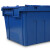 趣行 物流周转箱 加厚带盖斜口插式塑料箱物流箱整理箱 蓝色全新料仓储周转箩筐储物箱 600*400*300