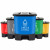 兰诗（LAUTEE）HX-40 脚踏分类垃圾桶  物业办公室带盖单格垃圾桶 40L蓝色-可回收物