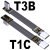 定制USB3.1扁平数据软排延长线 C公type-c弯角90度ADT gen2x1 10g T1C-T3B 13P 无电阻 3cm