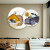山水颜（SHANSHUIYAN）现代简约挂画小户型客厅墙面装饰圆形壁画创意叠加新款卧室床头画 D款 30*30+40*40（总长60cm）金框