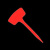 江波 扇形插地杆插地牌 大牌面园艺标签植物标识牌 中号（100个装）红色	