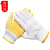 谋福（CNMF）劳保手套 点胶防滑耐磨线手套  点珠防护手套 600克点胶黄色