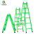 齐鲁安然 梯子 折叠梯 多功能户外双侧梯金属梯便携四步梯工程楼梯【人字梯 绿色 1.5米】