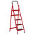 冰禹 BY-7525 红色梯子折叠梯 多功能梯子加厚人字梯 便携多用储物梯子 六步梯187cm