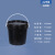 塑料桶化工桶油漆桶密封pp桶带提手打包桶1-50L涂料桶胶桶 2L-黑色
