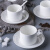 岩鉴白色骨瓷浓缩咖啡杯子陶瓷家用办公室简约水杯马克杯英式下午茶杯 大号·单杯赠勺