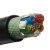 起帆电线电缆 ZA-YJV3*2.5+1*1.5平方国标阻燃A级四芯铜芯电力电缆绝缘护套硬电缆 黑色1米【20米起售】