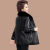 项芽皮夹克女冬装皮棉衣加绒外套时尚50岁人女冬季洋气加厚皮衣棉袄 黑色 XL [90-105斤]
