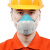 防尘口罩防工业粉尘过滤棉煤矿打磨电焊烟喷漆防毒面具 蓝色-1个+20片纤维棉