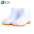 品之德 PVC低筒雨鞋牛筋底低帮雨靴工作水鞋胶鞋 PX--035白色 42码