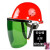 气割工业头带安全帽可上翻头盔式防溅保护罩护具电焊防护面罩防烫 V58-安全帽(红色)+支架+绿色屏