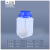 曦润 加厚塑料瓶子方瓶1000ml固体液体大口带内盖分装瓶1L化工试剂瓶 500ml半透明-蓝盖款（配垫片） 100个限地区