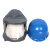 耐酸碱头罩防毒面具防尘面罩喷漆专用帽 防飞溅防护面罩 灰色PU款