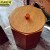京洲实邦 黑胡桃色5L 复古创意木质带盖仿古垃圾桶JZSB-9029