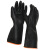 锐麻    耐酸碱手套黑色双层加长加厚橡胶工业防劳保手套 北塔36公分 均码 
