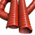 高温风管红色矽胶00度0硫化热风管高温软管耐高温钢丝管通风管 内径1mm/4米