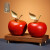 正铜铜苹果摆件《苹苹安安》客厅桌面办公桌家居大厅装饰品送女友礼品 吉祥苹果＋底座（配礼盒）