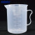 海斯迪克 HKQS-103 刻度杯塑料量杯 带把塑料烧杯 实验室容量杯 测量计量杯 250ML