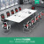 穆运 会议桌长方形圆角会议室洽谈桌白色简约现代多人位办公桌 不含椅1.6*0.8M（送货上门） 不含椅1.6*0.8M