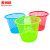 麦锐欧 塑料垃圾桶 纸篓 3.5L 绿/红/蓝色 (颜色随机发货) 19*23cm 5个/组