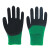 鸣固 尼龙手套 乳胶起皱发泡半浸耐磨舒适性手套 十三针涤纶彩纱 绿黑色 12双