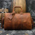 MOSPOKE男士旅行包复古手提包头层牛皮行李袋大容量旅行包 9397深棕色 18寸