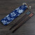日式布袋筷子便携筷勺套装创意礼品情侣户外尖头木筷和风餐具 直筒袋（蓝）+花三环2双
