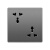 定制通用多功能六孔插座墙壁两个双三插排灰色错位6孔插座ge 白色一开六孔【双10A]