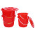 久洁Jojell塑料桶红色手提洗车水桶加厚带盖通用提桶储水清洁大桶约20升不带盖