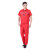 安居先森 带反光条防静电短袖耐磨劳保工作服套装夏款 红色 尺码190