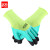 者也（ZYE）发泡手套防滑透气浸胶工作手套 加强涂指 绿黄色 1双