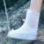 谐晟 加厚PVC高筒防雨鞋套 下雨天防滑耐磨户外登山雨鞋雨靴 白色 XL码 1双