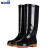 斯铂格 劳保雨靴PVC防滑防水防刺靴子 高筒黑色-牛筋底-无绒44