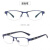 定制适用于电焊眼镜焊工专用眼镜男防蓝光辐射半框平光镜 宝石蓝色无度数眼镜防蓝光+ 镜