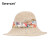 卡蒙（kenmont）防晒系带度假草帽凉帽女夏天遮阳帽海边出游沙滩帽户外大沿帽3499 米色 可调节 57cm