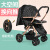 兔小迪（tuxiaodi）婴儿车可坐可躺轻便折叠一键收车双向四轮避震新生儿小孩宝宝推车 双向可坐可躺-黑银丝（t168)