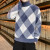 玛萨洛男士冬季高领毛衣青少年潮流加厚款仿水貂绒高中学生保暖针织衫 蓝色 L