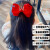 韩国女孩公主大蝴蝶结发夹发圈女童表演红色发卡皮筋宝宝夹子头饰 大红色水晶扣发夹款