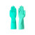 安思尔（Ansell）37-176抗溶剂丁腈胶棉植绒防化手套平直袖口绿色9码12副装