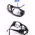 牛皮面罩电焊工强光眼镜透明黑色玻璃护目镜耐磨 1灰眼镜+1面罩+1绳