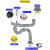 厨房垃圾处理器装防倒灌臭回流返虫下水管单双槽洗菜盆套装配件 防倒灌防臭防虫双槽弯管堵头净水