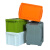 京顿 大号橙色工业储物箱塑料箱带盖周转箱带轮收纳整理箱430*290*245mm