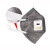 3M 9541v活性炭口罩带呼吸阀KN95级防护口罩带呼吸阀透气防雾霾 PM2.5针织带 独立包装20个/盒