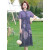 回棉高端女装一线品牌中年夏装旗袍连衣裙洋气2024新款40岁50中老 紫色 XL 95-110斤